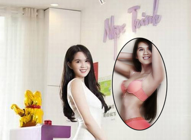 Ngọc Trinh tự tin tạo dáng trong tiệm spa mang tên chính mình.