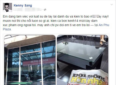Kenny Sang gặp luật sư để kiện bài báo 'sự thật gia thế'