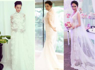 Những bộ váy cưới được làm từ ren cao cấp của sao Việt