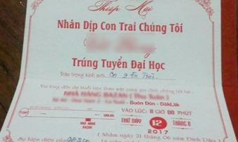 Con đỗ đại học, bố mẹ phát thiệp hoành tráng như đám cưới, sắm 32 mâm cỗ mời họ hàng Con đỗ đại học, bố mẹ phát thiệp hoành tráng như đám cưới, sắm 32 mâm cỗ mời họ hàng