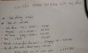 Bảng chi tiêu 3 triệu/tháng của gia đình 5 người khiến hội chị em tranh cãi nảy lửa Bảng chi tiêu 3 triệu/tháng của gia đình 5 người khiến hội chị em tranh cãi nảy lửa