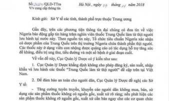 Bộ Y tế thông tin chính thức về 'thuốc từ thịt người' xuất xứ Trung Quốc Bộ Y tế thông tin chính thức về 'thuốc từ thịt người' xuất xứ Trung Quốc