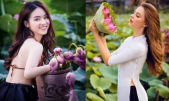 Những thiếu nữ mặc thế này đẹp hút mắt ở hồ sen, cần gì khoe thân Những thiếu nữ mặc thế này đẹp hút mắt ở hồ sen, cần gì khoe thân