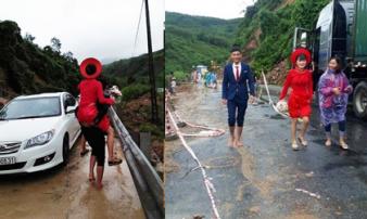 Đám cưới giữa mưa lũ, chú rể Quảng Trị cõng cô dâu về nhà Đám cưới giữa mưa lũ, chú rể Quảng Trị cõng cô dâu về nhà