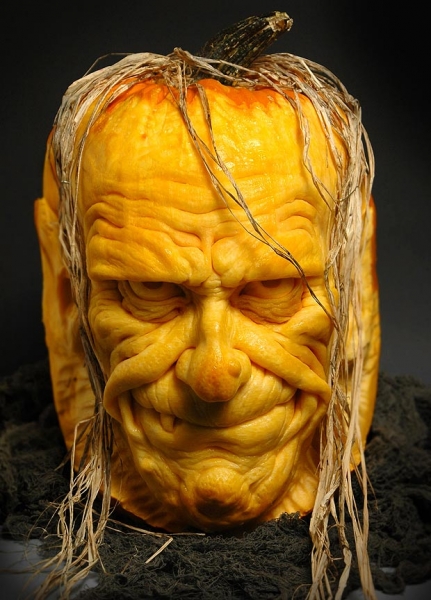 Incredible detail in the pumpkin sculptures