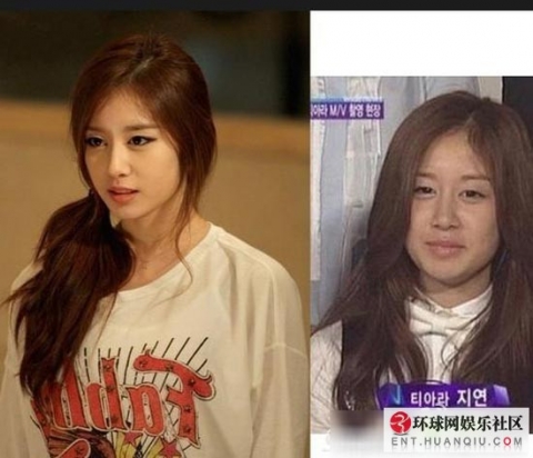 Ji Yeon của T-ara già nua hơn rất nhiều so với lúc được tút tát. Những đường nét trên gương mặt chỉ thực sự “tỏa sáng” khi có son phấn.