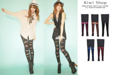 Muốn mình sành điệu và thêm 'gia vị' cho bộ trang phục, bạn có thể chọn leggings rách.