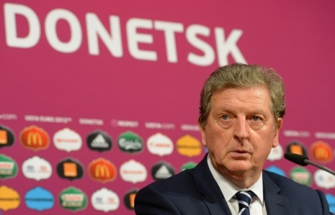 DONETSK, UKRAINE - JUNE 11:  In this handout image provided by UEFA, England coach Roy Hodgson talks to the media during a press conference on June 11, 2012 in Donetsk, Ukraine.