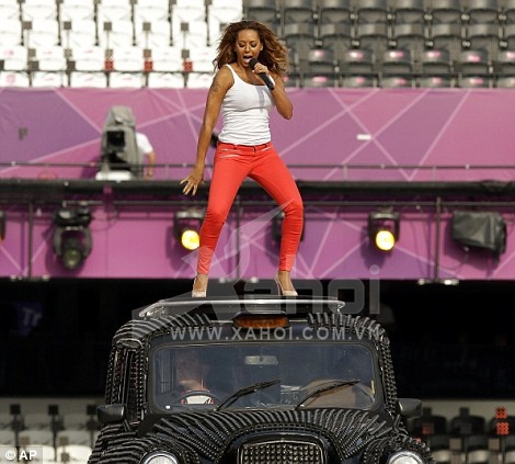 The Olympic flame was still burning as the Spice Girls rehearsed their routine