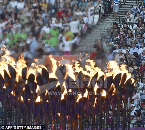 The Olympic flame was still burning as the Spice Girls rehearsed their routine