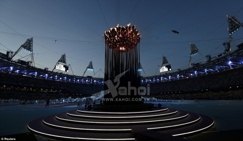 Transformed: The stadium looked completely different to when athletes competed on it throughout the Games