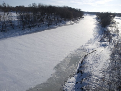 frozen red river