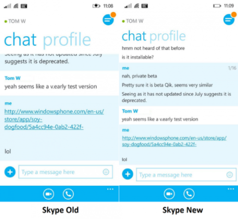 Skype trên Windows Phone cập nhật font chữ nhỏ hơn - 2