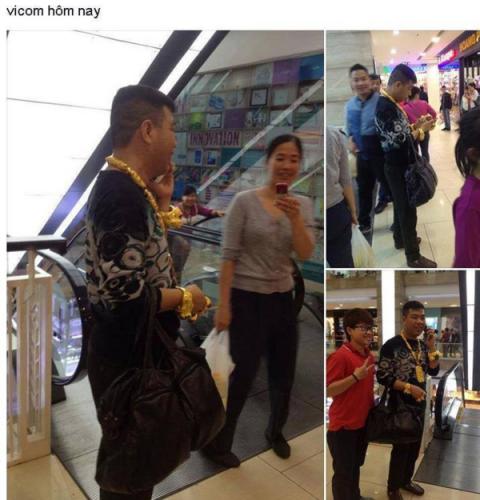 Chàng trai đeo đầy vàng náo loạn trung tâm thương mại