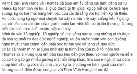 Sao Việt lên tiếng bênh vực Đàm Vĩnh Hưng trước scandal với Quang Lê 1