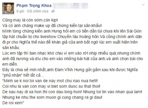 Sao Việt lên tiếng bênh vực Đàm Vĩnh Hưng trước scandal với Quang Lê 8