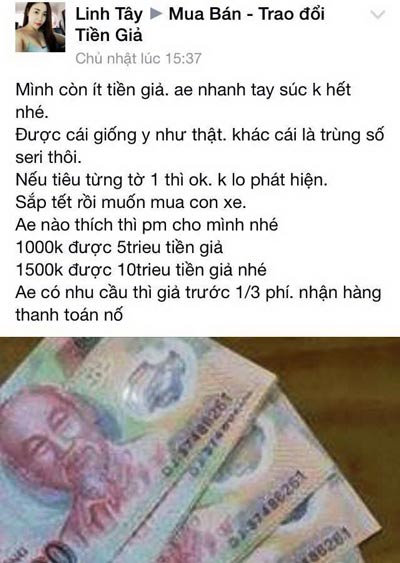Ngang nhiên rao bán tiền giả trên mạng - 1