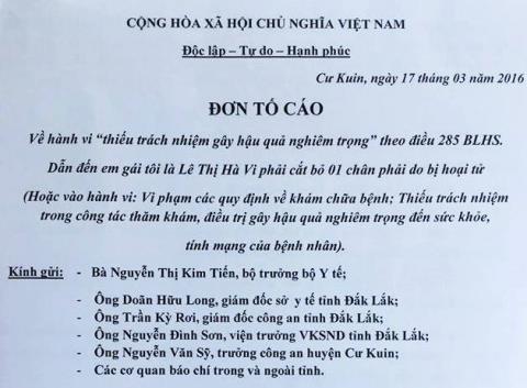 Vụ nữ sinh bị cưa chân: Gia đình đề nghị khởi tố bác sĩ tắc trách