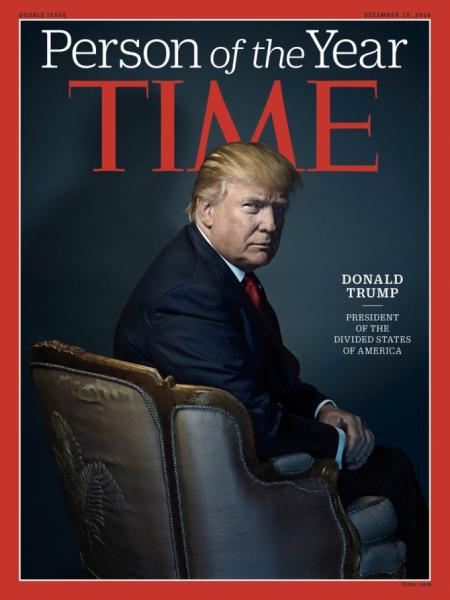 Donald Trump -Tổng thống của nước Mỹ bị chia rẽ là trang bìa của Tạp chí Time ngày 7/12. (Ảnh: Time)