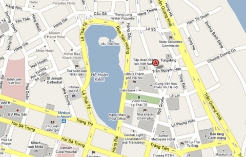 Giá đất giao dịch thực tế ở thời điểm hiện tại thuộc các tuyến phố quận Hoàn Kiếm dao động 500-800 triệu đồng/m2. Ảnh: Google Map.