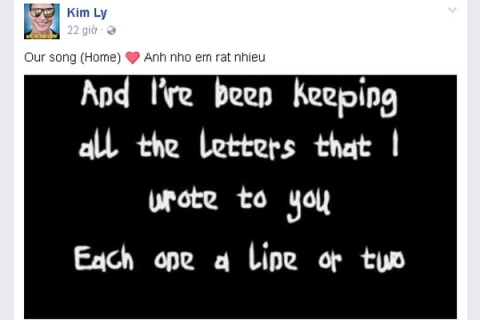 Thật trùng hợp, Kim Lý cũng share link bài hát Homes như Hồ Ngọc Hà.