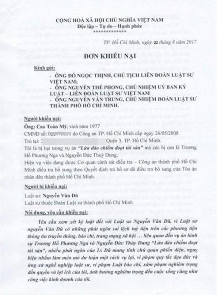 Cao Toàn Mỹ đề nghị kỷ luật luật sư của Phương Nga vì bị… tổn thương - Ảnh 1.
