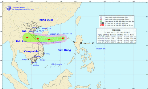 du bao thoi tiet hom nay (9.10): 19h toi nay, ap thap nhiet doi di chuyen vao ha tinh-quang tri hinh anh 1