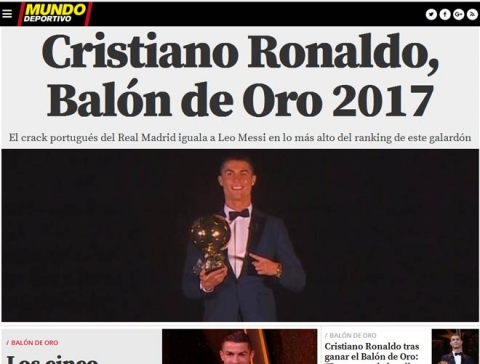 Báo chí thế giới “quỳ rạp” trước Ronaldo 5 Quả bóng Vàng - 7