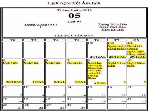 tet am lich 2019 se duoc nghi keo dai tan 9 ngay? - 1