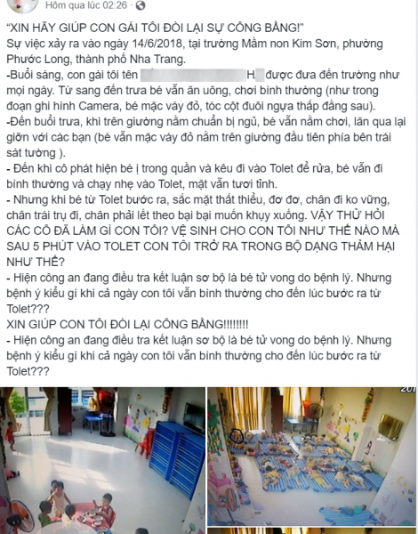 Nha Trang: Bé gái 4 tuổi chết bất thường tại trường mầm non, người mẹ cầu cứu cộng đồng mạng mong đòi lại công bằng cho con - Ảnh 1.