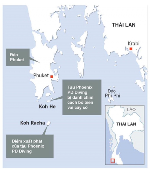 Ít nhất 40 du khách tử vong trong vụ chìm tàu Thái Lan