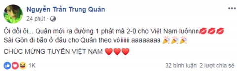 VN vào chung kết: Sao Việt đồng thanh gọi tên Công Phượng, rần rần 
