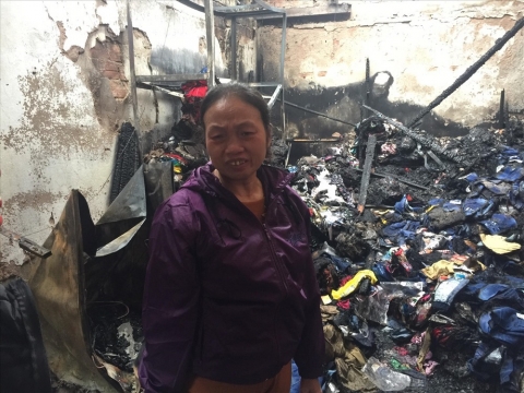 Bà Hoàng Thị Khương chia sẻ những thiệt hại của gia đình
