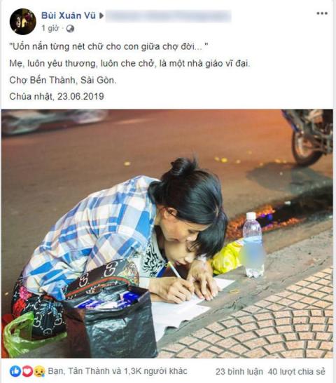 me day con hoc bai ngay tai via he, dan mang ngo ngang roi xuc dong vi chi tiet nay - 1