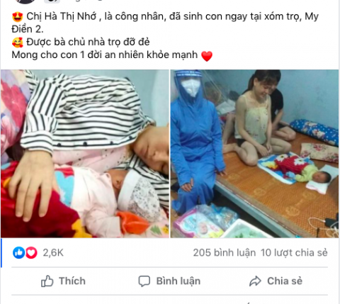 Xúc động câu chuyện nữ công nhân sinh con tại phòng trọ đang cách ly ở Bắc Giang, được chủ nhà trọ đỡ đẻ - Ảnh 1.