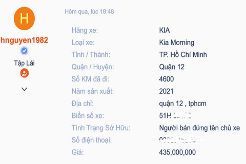 Kia Morning 2021 đầu tiên tại Việt Nam lên sàn xe cũ, thách cưới giá rẻ - Ảnh 1.