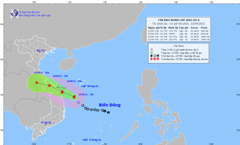 Tin bão khẩn cấp cơn bão số 6: Cách biển Bình Định 180km, giật cấp 10 - Ảnh 1.