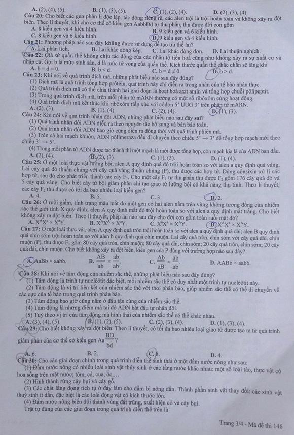 Gợi ý giải đề thi tốt nghiệp THPT môn Sinh học 2014 (ĐÃ CÓ ĐỀ CHÍNH THỨC) de thi mon sinh hoc tot nghiep THPT, de thi sinh hoc tot nghiep 2014, dap an mon sinh tot nghiep THPT, dap an mon sinh hoc, thi tot nghiep THPT, tot nghiep THPT 2014