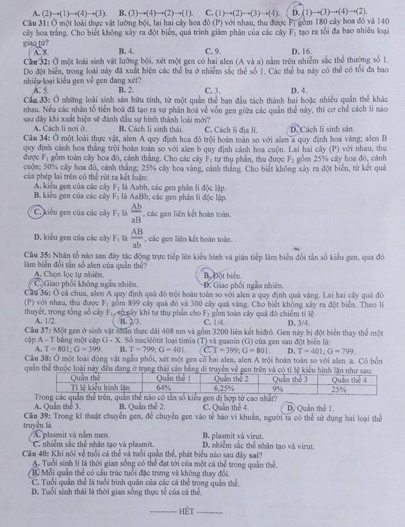 Gợi ý giải đề thi tốt nghiệp THPT môn Sinh học 2014 (ĐÃ CÓ ĐỀ CHÍNH THỨC) de thi mon sinh hoc tot nghiep THPT, de thi sinh hoc tot nghiep 2014, dap an mon sinh tot nghiep THPT, dap an mon sinh hoc, thi tot nghiep THPT, tot nghiep THPT 2014