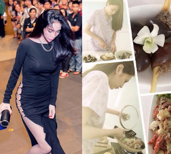 Nếu như khi đi sự kiện, Thủy Tiên sexy bao nhiêu thì lúc về nhà, cô lại có phong cách khác biệt bấy nhiêu. Hình ảnh một người nội trợ đảm đang khiến Thủy Tiên càng lấy lòng được cả ông xã lẫn người hâm mộ.