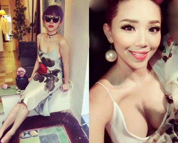 Khi về nhà, nữ ca sĩ lại đốn tim fan vì vẻ gợi cảm hút mắt.