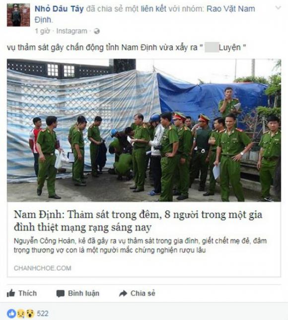 Điều tra người tung tin đồn Thảm sát tại Nam Định, 8 người thiệt mạng - Ảnh 1. Điều tra người tung tin đồn Thảm sát tại Nam Định, 8 người thiệt mạng - Ảnh 1.