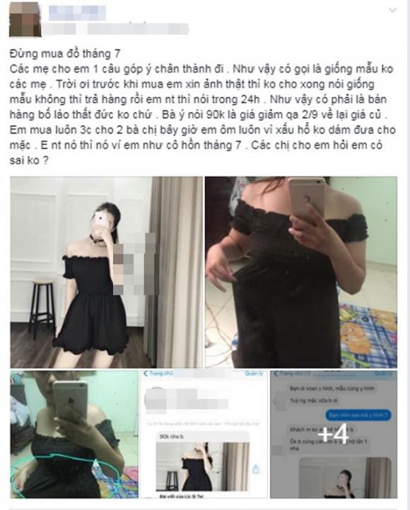 Vụ khách mua hàng khác xa hình mẫu còn bị gọi là cô hồn tháng 7, chủ shop lên tiếng giải thích - Ảnh 1. Vụ khách mua hàng khác xa hình mẫu còn bị gọi là cô hồn tháng 7, chủ shop lên tiếng giải thích - Ảnh 1.