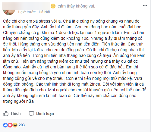Cô gái thu nhập 10 triệu, tháng nào cũng nhẵn túi vì bao bạn trai ăn ở, còn bị mắng tiêu gì mà hết tiền - Ảnh 1. Cô gái thu nhập 10 triệu, tháng nào cũng nhẵn túi vì bao bạn trai ăn ở, còn bị mắng tiêu gì mà hết tiền - Ảnh 1.