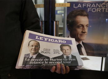 Bầu cử tổng thống Pháp: Hollande, Sarkozy vào vòng 2