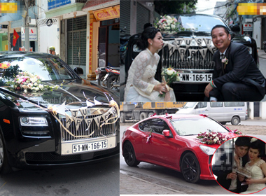 Chiêm ngưỡng xe đón dâu 'siêu khủng' của sao Việt