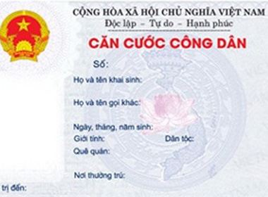 Công dân có thể được cấp thẻ căn cước từ khi chào đời
