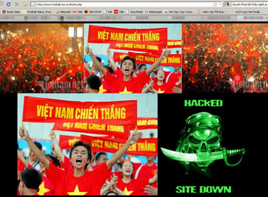 Website của liên đoàn bóng đá Việt Nam và Malaysia cùng sập