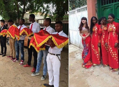 Đám hỏi của cặp đôi Việt với đội bê tráp Angola gây xôn xao 