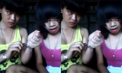Kinh hãi 2 nữ sinh dùng dao lam rạch tay rồi quay clip